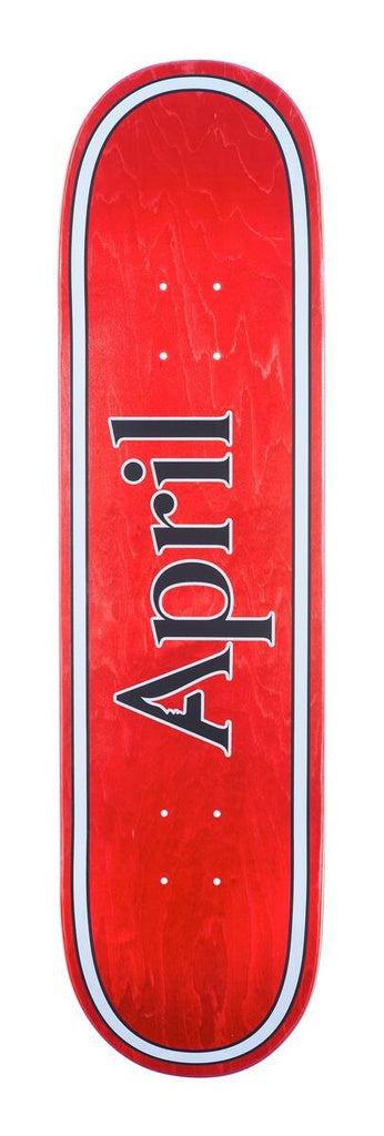 April Team OG Logo Red 8.38" Skateboard Deck