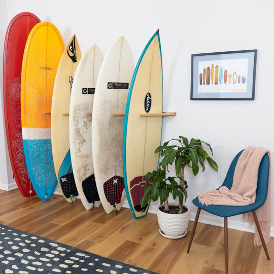 Holden Beach Surfboard Storage Vertical Wood Rack | Holds 6 Surfboards - One Revolver Surfboards