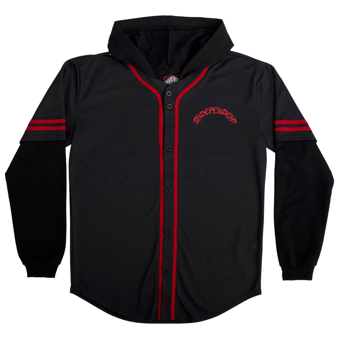 Independent Night Prowlers L/S Hooded Baseball Jersey Top Jacket - One Revolver Surfboards