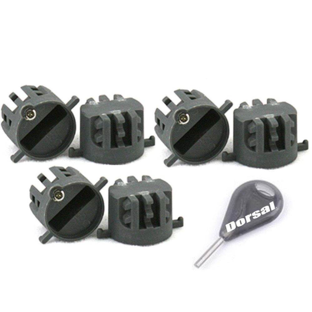 DORSAL Surfboard Fins Thruster 3 Fin Box Set Plugs with Key and Screws FCS Compatible - One Revolver Surfboards