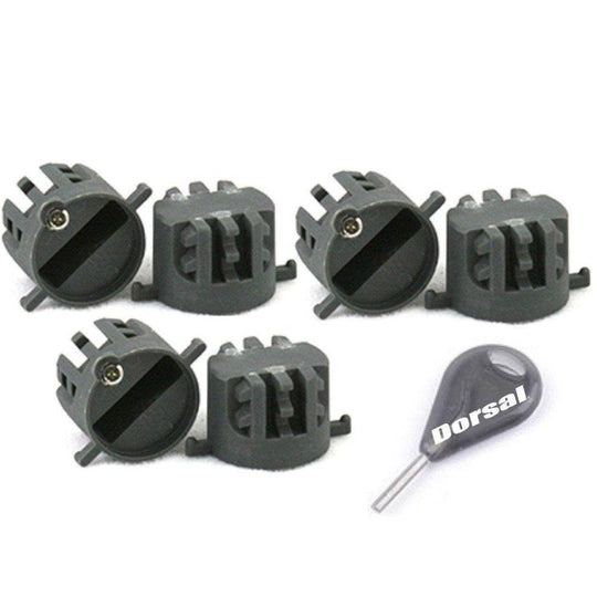 DORSAL Surfboard Fins Thruster 3 Fin Box Set Plugs with Key and Screws FCS Compatible - One Revolver Surfboards