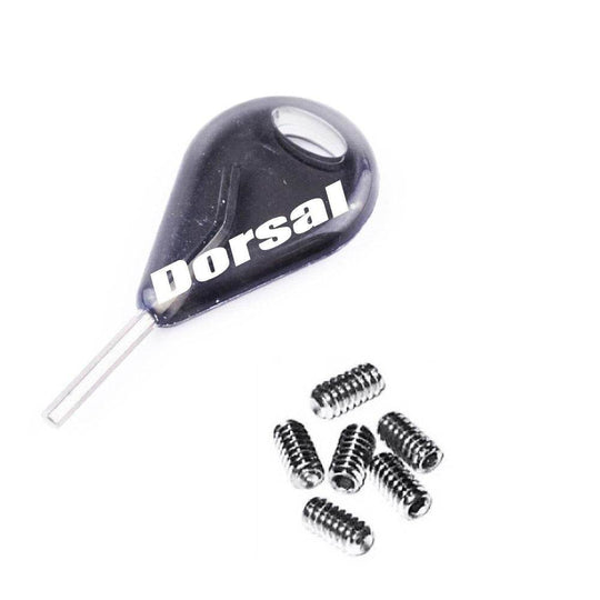 DORSAL Surfboard Fins Thruster 3 Fin Box Set Plugs with Key and Screws FCS Compatible - One Revolver Surfboards