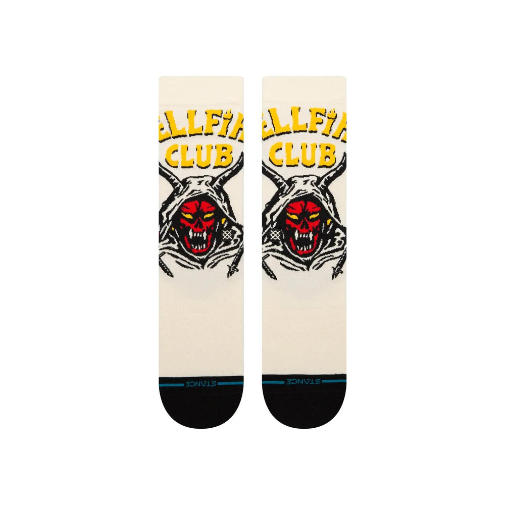 Stance X Stranger Things Hellfire Club CREW SOCKS - Vintage White - One Revolver Surfboards
