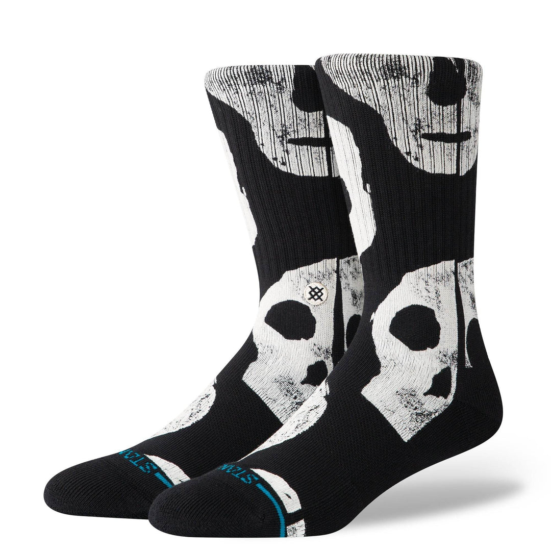 Stance Combed Cotton Medium Cushion Crew Socks - Jolly Rogers - Black - One Revolver Surfboards