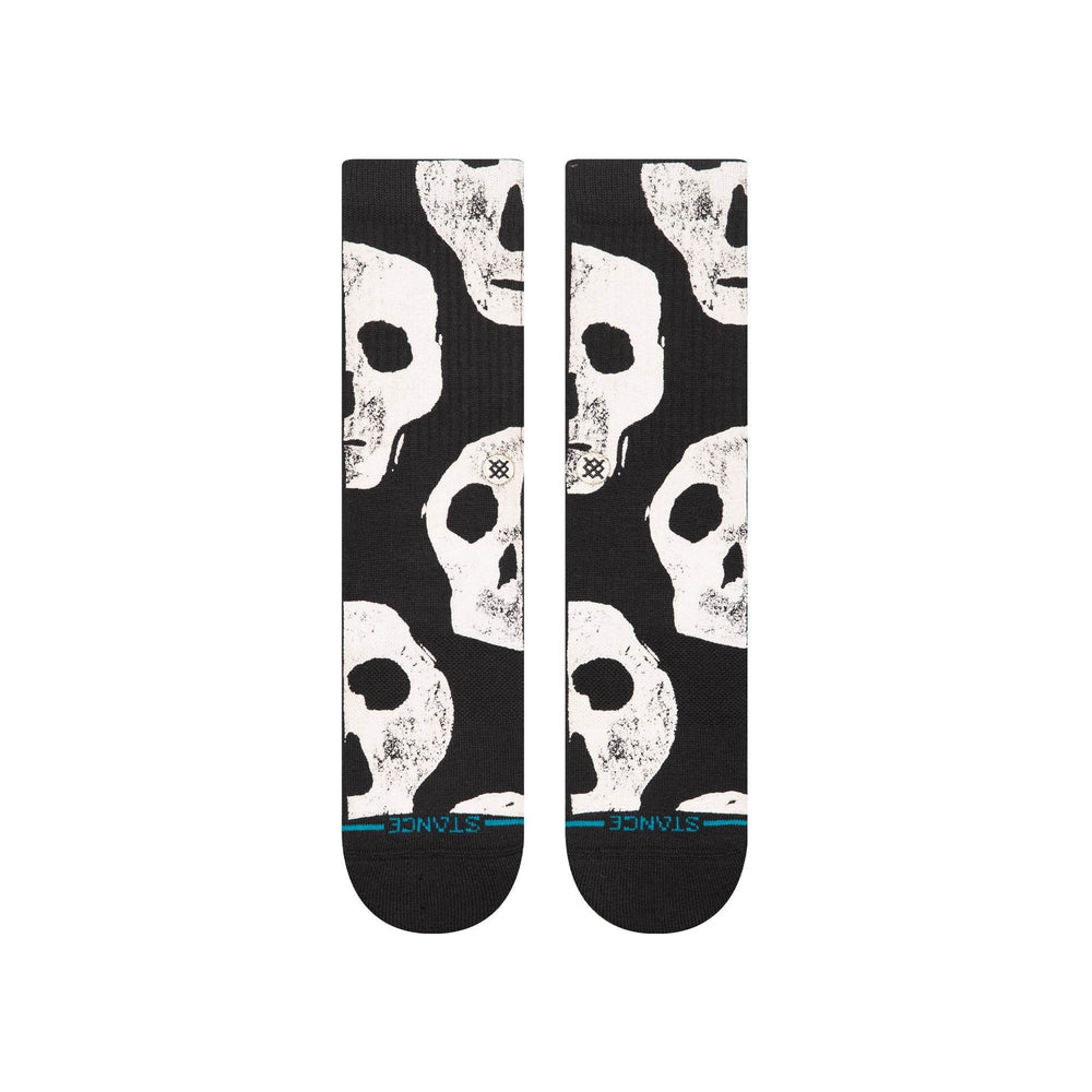 Stance Combed Cotton Medium Cushion Crew Socks - Jolly Rogers - Black - One Revolver Surfboards