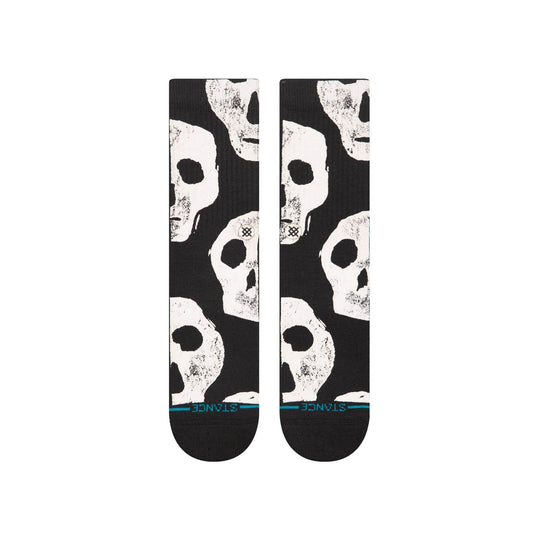 Stance Combed Cotton Medium Cushion Crew Socks - Jolly Rogers - Black - One Revolver Surfboards