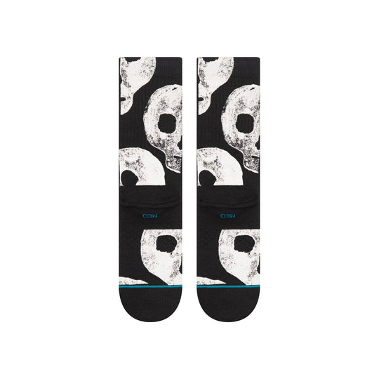 Stance Combed Cotton Medium Cushion Crew Socks - Jolly Rogers - Black - One Revolver Surfboards