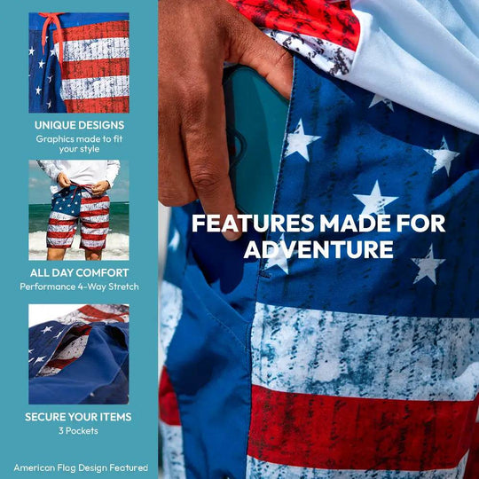 American Flag Board Shorts - One Revolver Surfboards