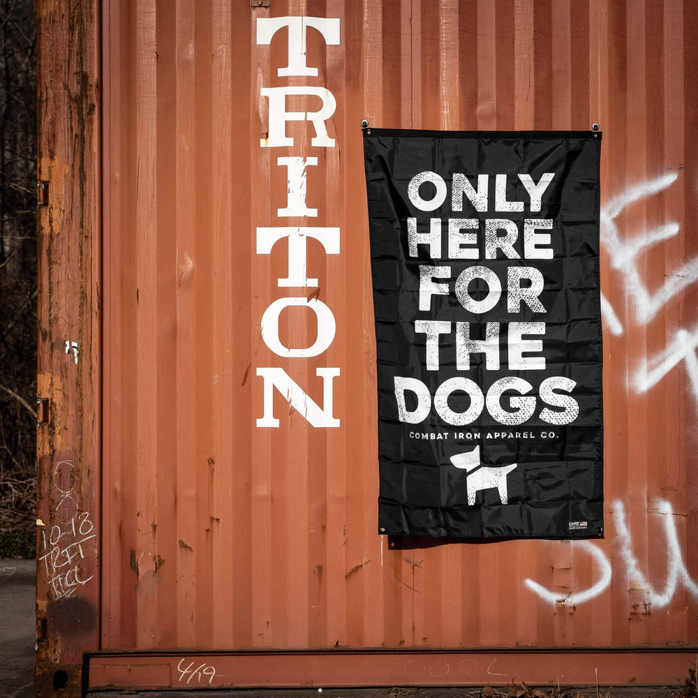 Only Here For The Dogs 3' x 5' Wall Flag - One Revolver Surfboards