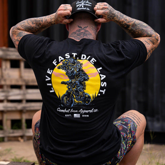 Live Fast. Die Last. Men's T-Shirt - One Revolver Surfboards