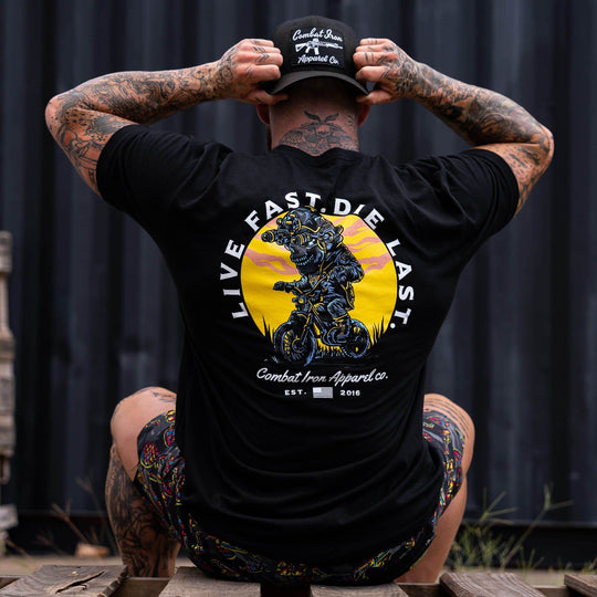 Live Fast. Die Last. Men's T-Shirt - One Revolver Surfboards