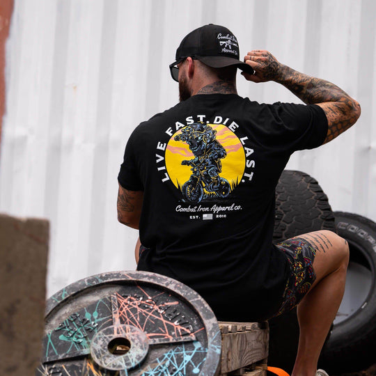 Live Fast. Die Last. Men's T-Shirt - One Revolver Surfboards