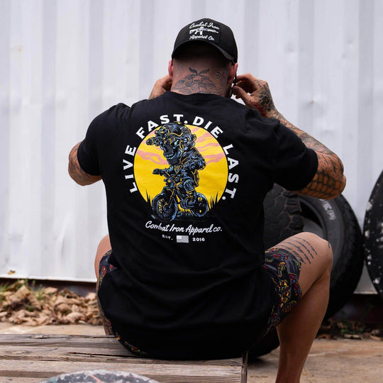 Live Fast. Die Last. Men's T-Shirt - One Revolver Surfboards