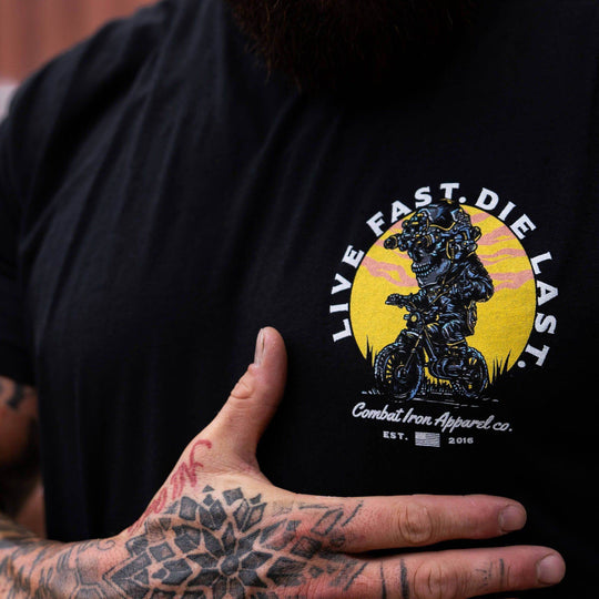 Live Fast. Die Last. Men's T-Shirt - One Revolver Surfboards