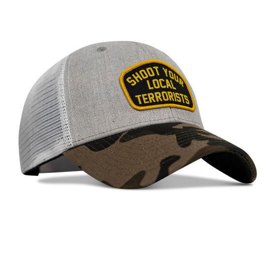 Shoot Your Local Terrorists Patch Snapback Hat - One Revolver Surfboards
