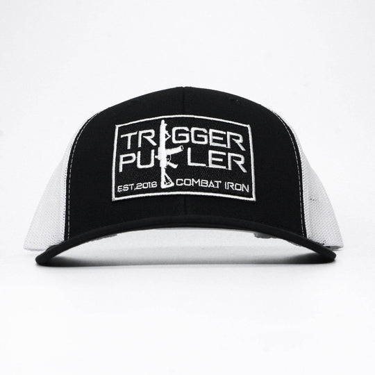 Trigger Puller Black Mid-Profile Mesh Snapback Hat - One Revolver Surfboards