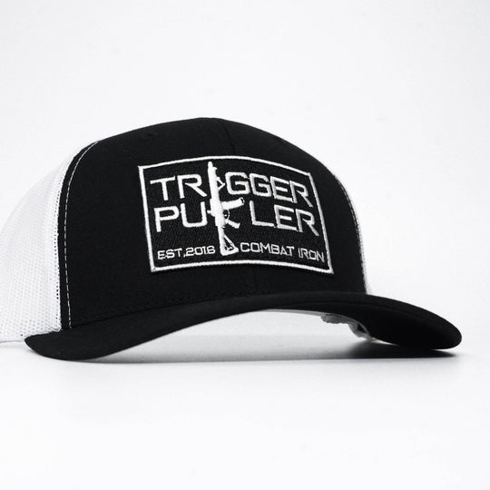 Trigger Puller Black Mid-Profile Mesh Snapback Hat - One Revolver Surfboards