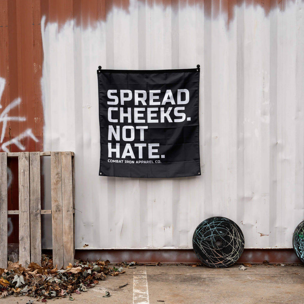 Spread Cheeks. Not Hate. 3' X 3' Wall Flag - One Revolver Surfboards