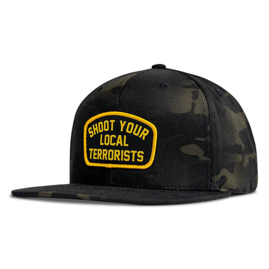 Shoot Your Local Terrorists Flat Bill SnapBack Hat - One Revolver Surfboards