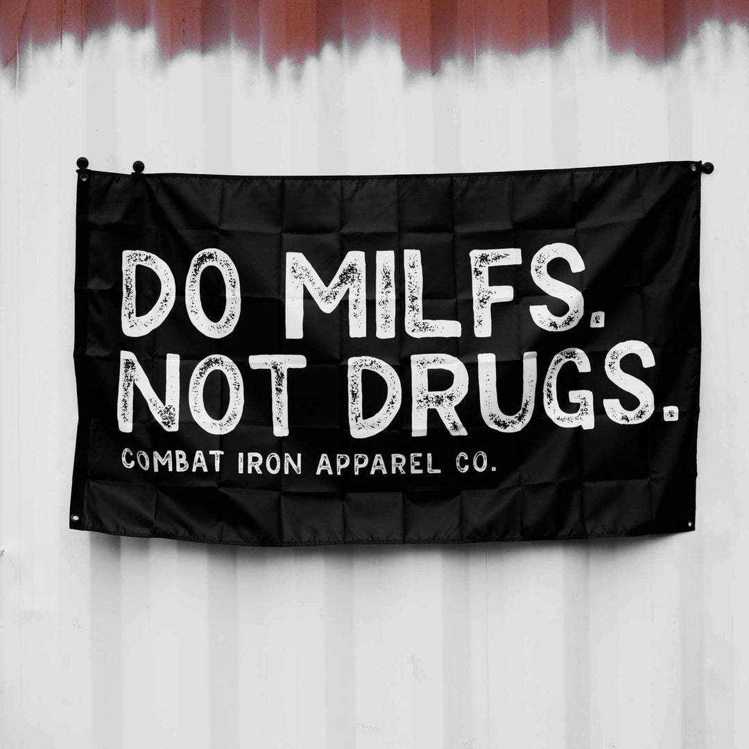 DO MILFS. NOT DRUGS. 3' X 5' Wall Flag - One Revolver Surfboards