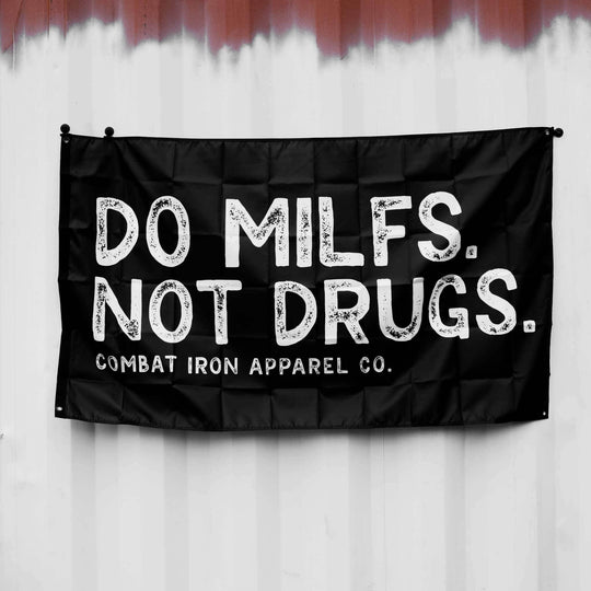 DO MILFS. NOT DRUGS. 3' X 5' Wall Flag - One Revolver Surfboards