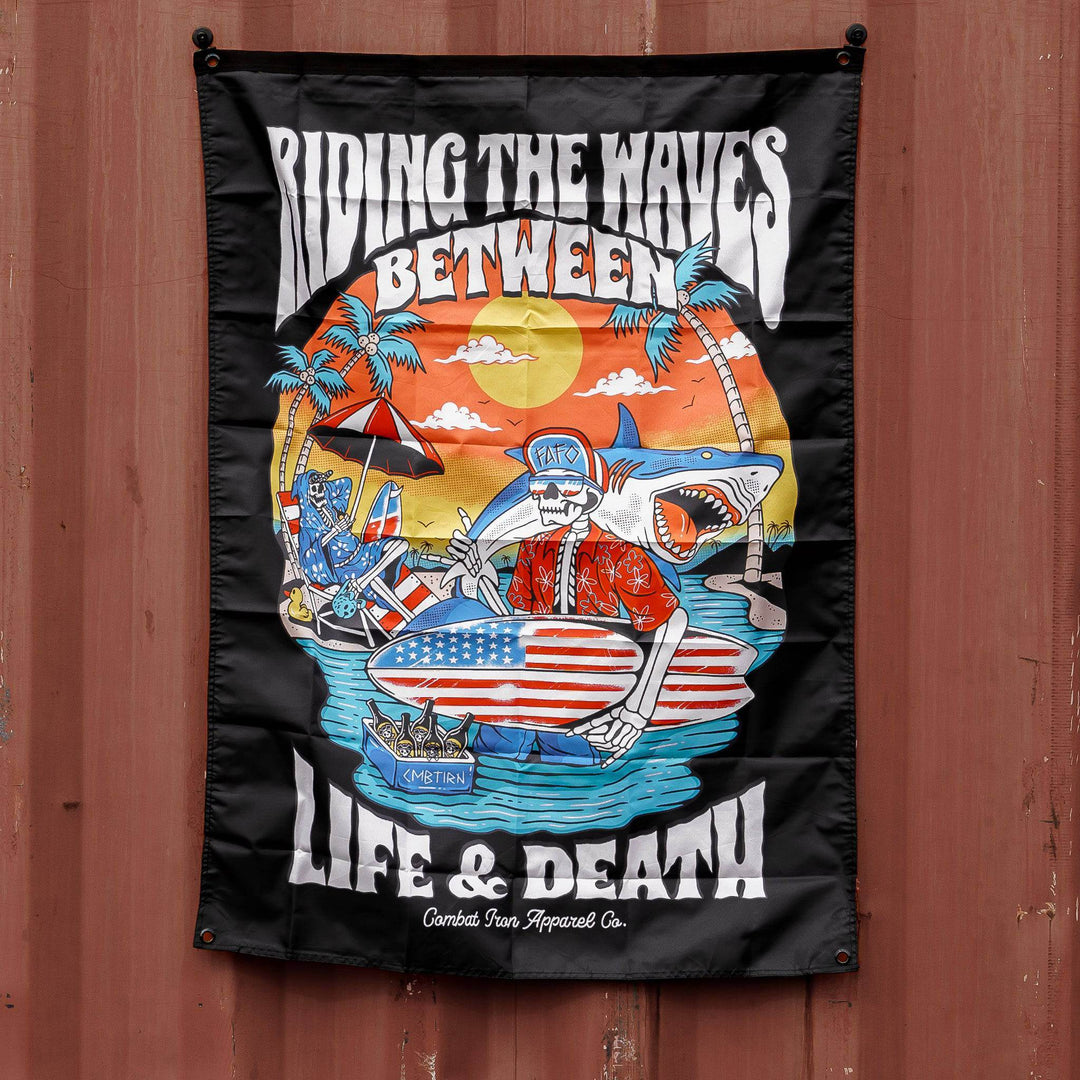 Life & Death Beach Day 3' X 4' Wall Flag - One Revolver Surfboards