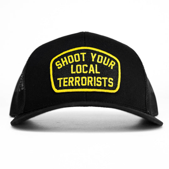 Shoot Your Local Terrorists Patch Snapback Hat - One Revolver Surfboards