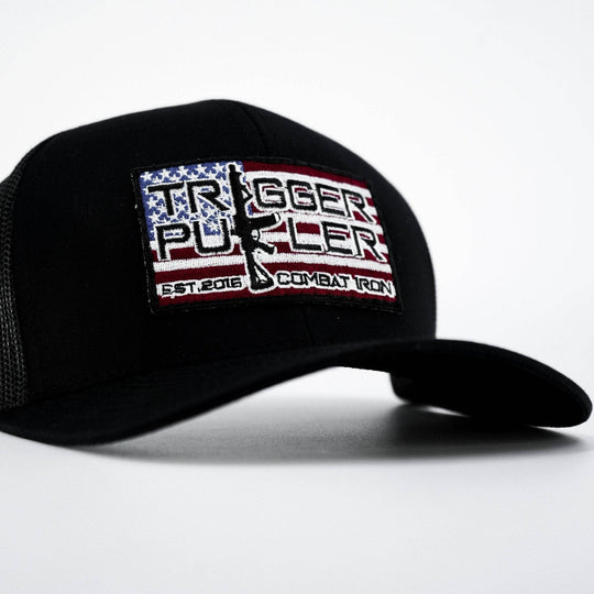 Trigger Puller American Flag Patch Mid-Profile Mesh Snapback Hat - One Revolver Surfboards