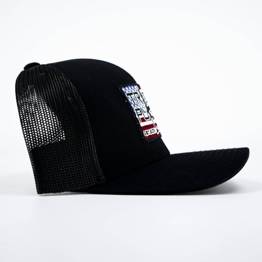 Trigger Puller American Flag Patch Mid-Profile Mesh Snapback Hat - One Revolver Surfboards