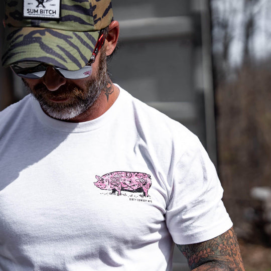 I Might Be Ugly but My Tattoos Ain't Pig Men's T-Shirt - One Revolver Surfboards