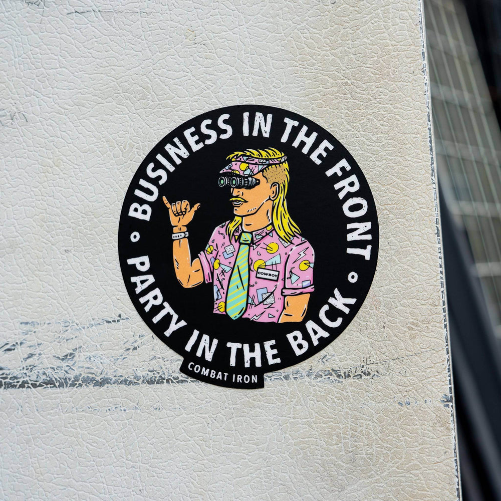 BUSINESS IN THE FRONT. PARTY IN THE BACK. Rocker with Nods Decal - One Revolver Surfboards