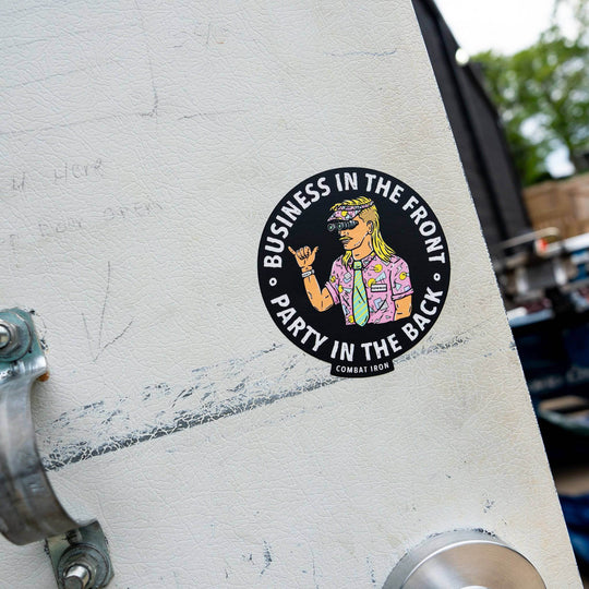 BUSINESS IN THE FRONT. PARTY IN THE BACK. Rocker with Nods Decal - One Revolver Surfboards