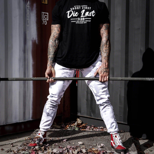 Shoot First. Die Last. Tactical Athlete Club Men's T-Shirt - One Revolver Surfboards