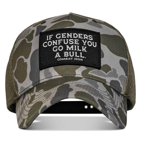 If Genders Confuse You, Go Milk A Bull Patch Snapback Hat - One Revolver Surfboards