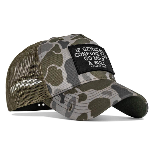 If Genders Confuse You, Go Milk A Bull Patch Snapback Hat - One Revolver Surfboards