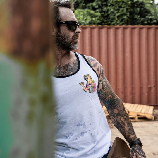 Business In The Front. Party In The Back. Men's Tank - One Revolver Surfboards