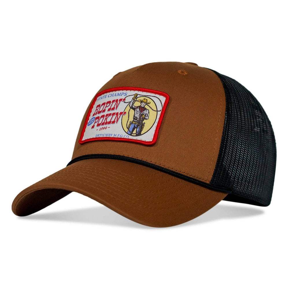 Ropin' and Pokin' Dirty Cowboys Patch Rope SnapBack Hat - One Revolver Surfboards