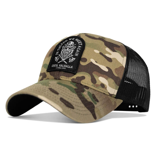 In The End, We Meet Again - Until Valhalla Patch Snapback Hat - One Revolver Surfboards