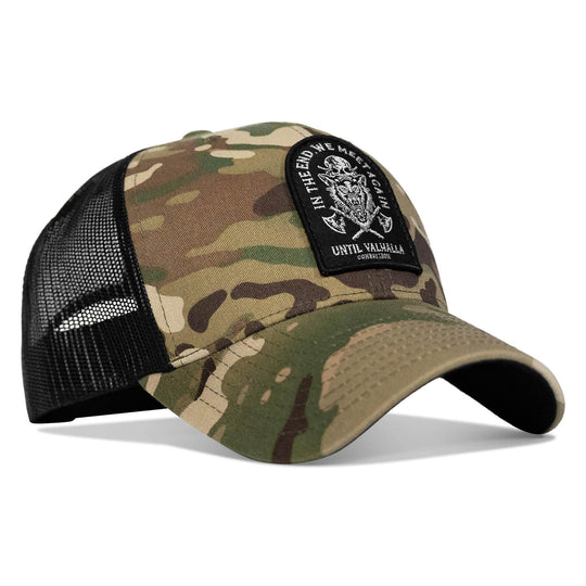 In The End, We Meet Again - Until Valhalla Patch Snapback Hat - One Revolver Surfboards