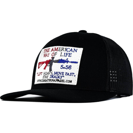 American Way Of Life White Patch Snapback Hat - One Revolver Surfboards