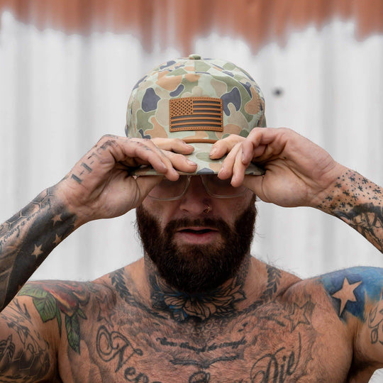 American Flag Leather Patch Crushable Rope Snapback Hat - One Revolver Surfboards