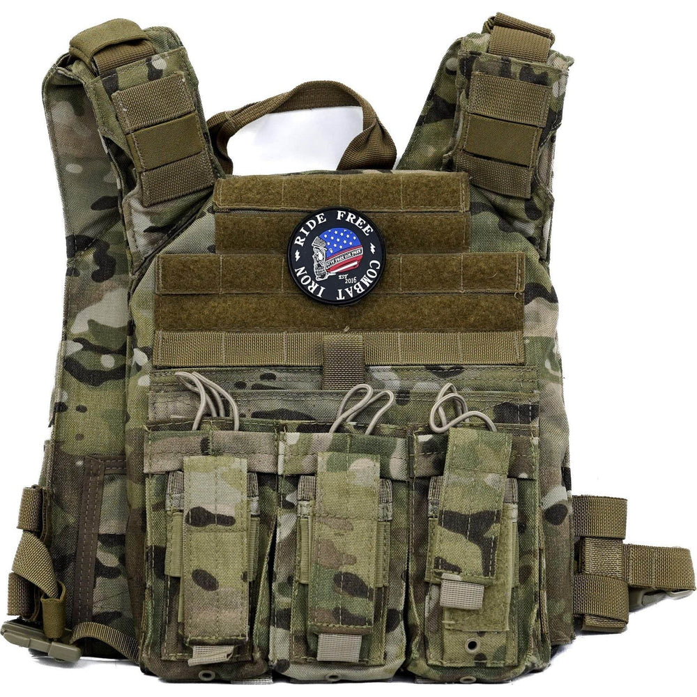 RIDE FREE AMERICAN SKULL BIKER PVC PATCH - One Revolver Surfboards