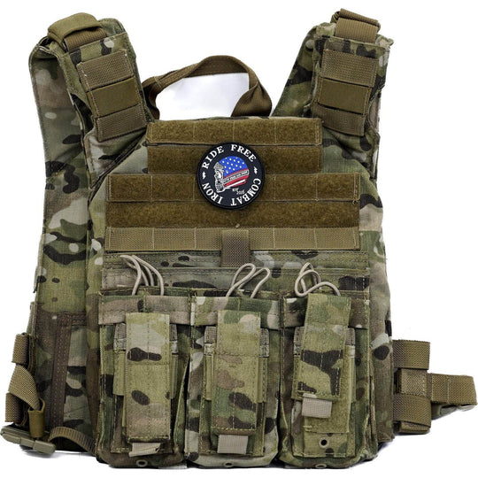 RIDE FREE AMERICAN SKULL BIKER PVC PATCH - One Revolver Surfboards