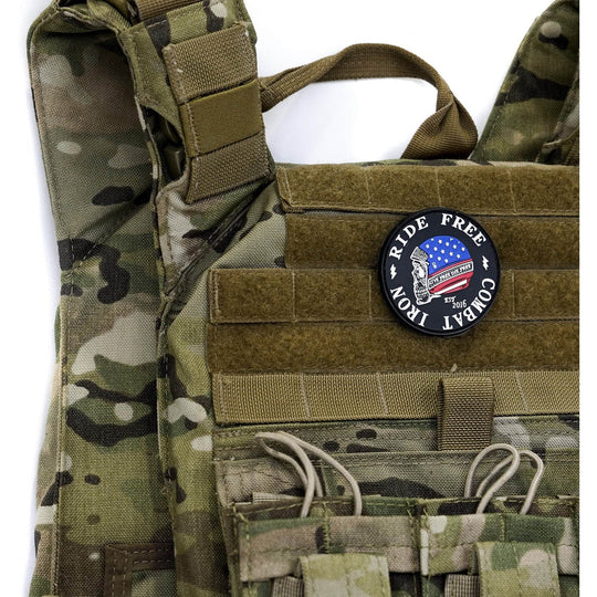 RIDE FREE AMERICAN SKULL BIKER PVC PATCH - One Revolver Surfboards