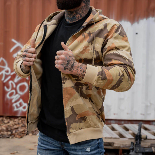 Men's Fleece Lined Zip Up Hoodie | V1