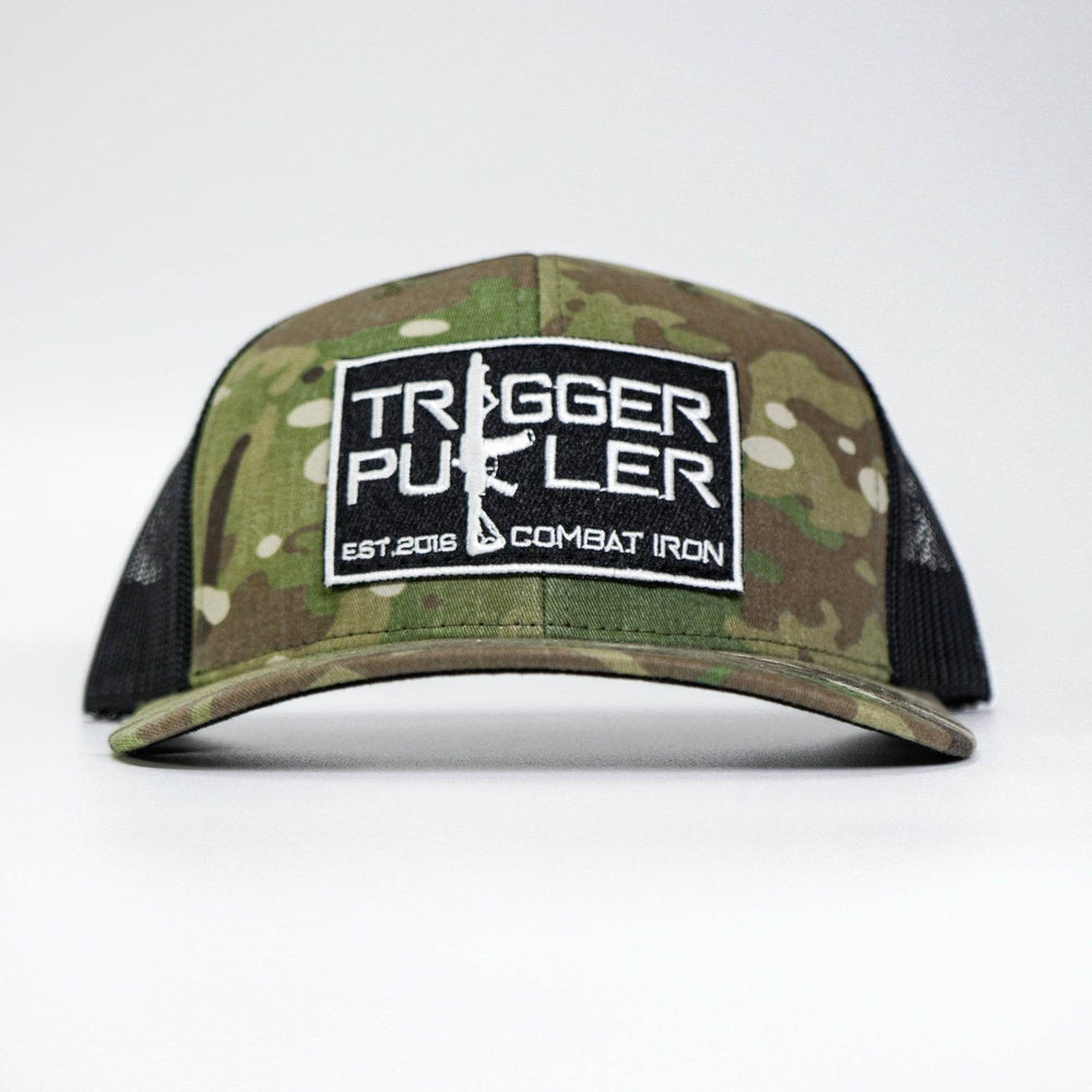 Trigger Puller Black Mid-Profile Mesh Snapback Hat - One Revolver Surfboards
