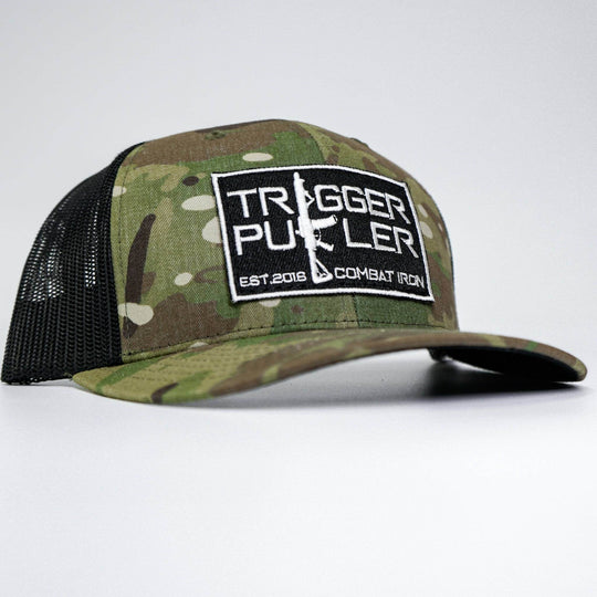 Trigger Puller Black Mid-Profile Mesh Snapback Hat - One Revolver Surfboards