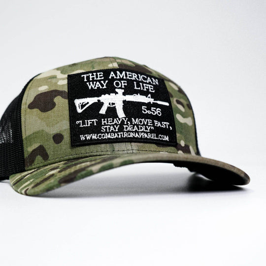 American Way Of Life 5.56 Black Patch Edition Mid-Profile Mesh Snapback - One Revolver Surfboards