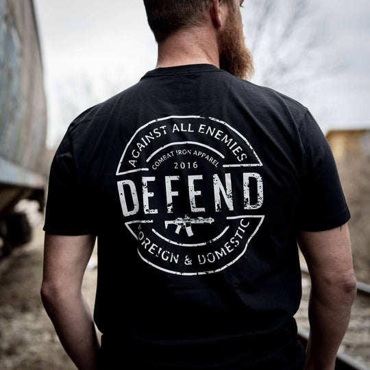 DEFEND AGAINST ALL ENEMIES MEN'S T-SHIRT - One Revolver Surfboards