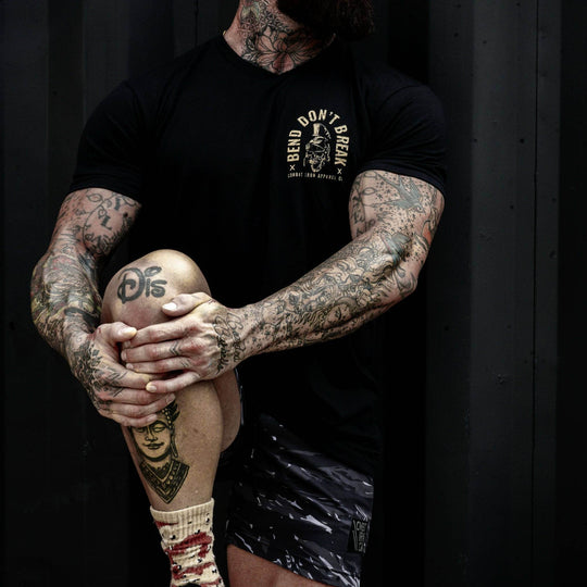 Bend Don't Break Barbell Skull Men's T-Shirt - One Revolver Surfboards